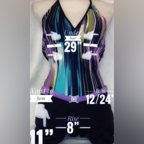 Esbra Acapulco Unitalla Vintage Swimsuit Blu/Mlt SZ SM - Picture 5 of 5